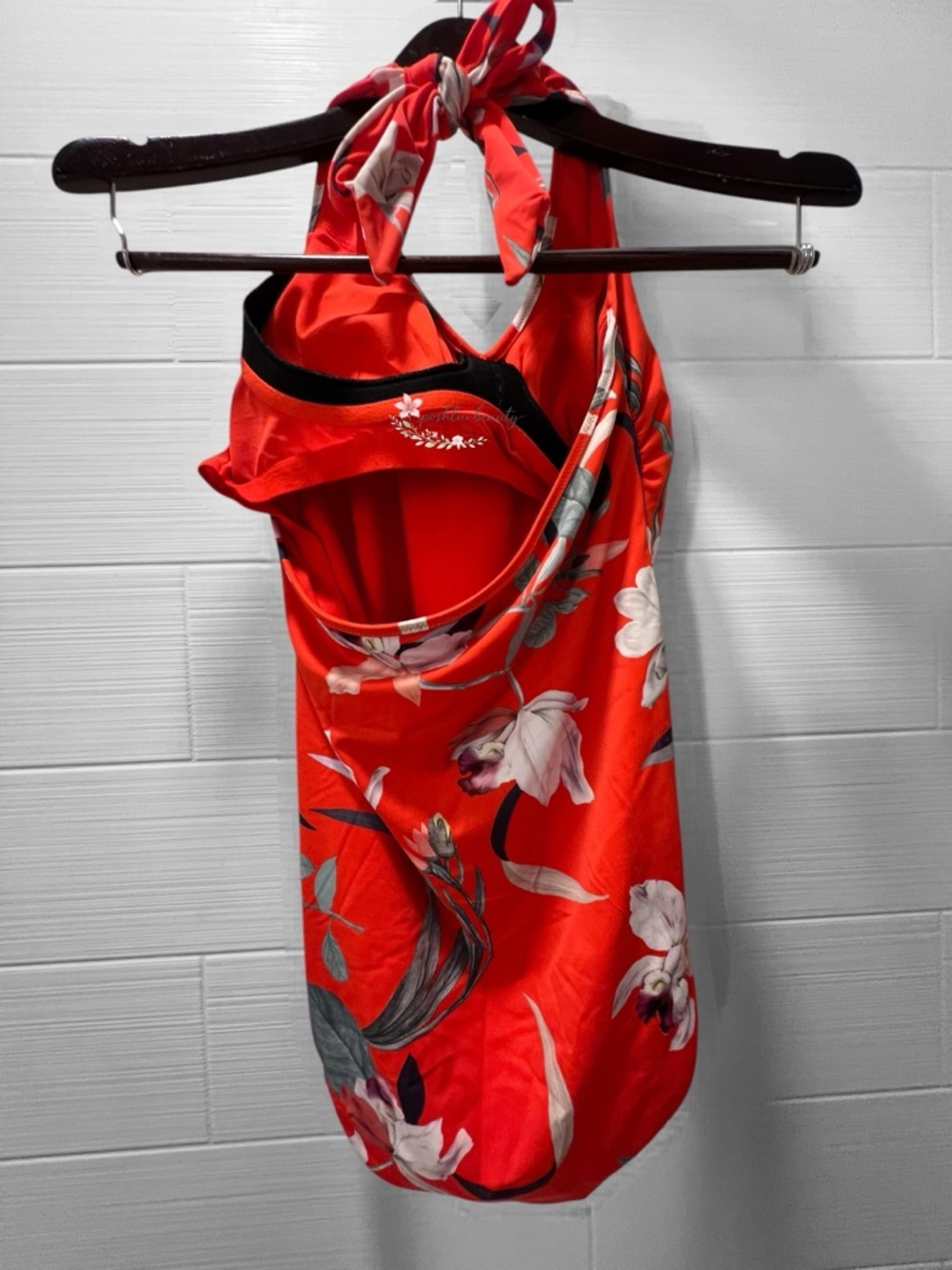 SOLD!! Athleta Tropical Floral Halter One-Piece Swimsuit - Picture 4 of 6